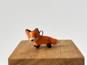 red fox pendant porcelain and gold