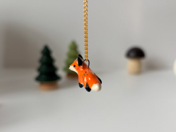 Golden Ceramic Fox Pendant - Image 6