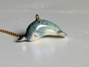 adorable one of a kind pendant of a narwhal by kness
