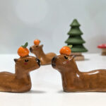 ceramic figurine capybara orange holder