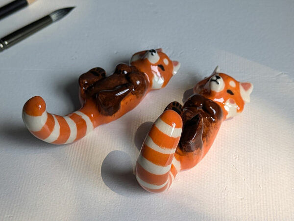 red pandas figurine porcelain