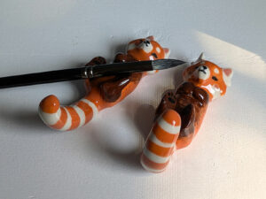 red pandas figurine porcelain