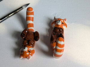 red pandas figurine porcelain