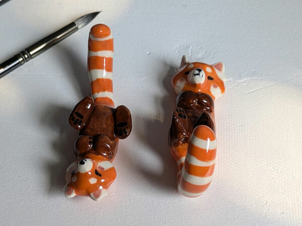 red pandas figurine porcelain