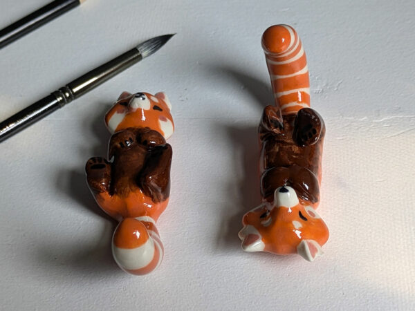 red pandas figurine porcelain