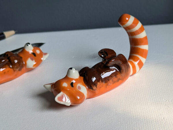 red pandas figurine porcelain