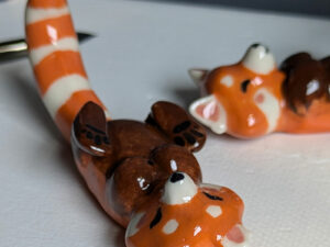 red pandas figurine porcelain