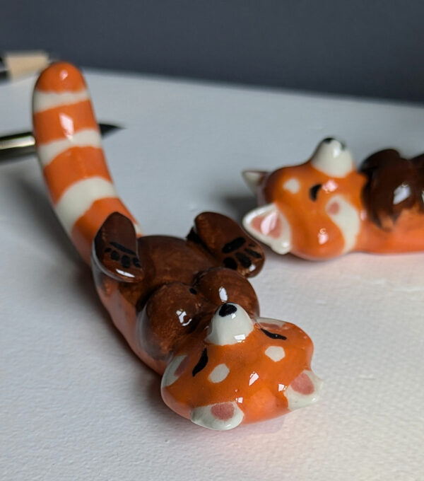 red pandas figurine porcelain