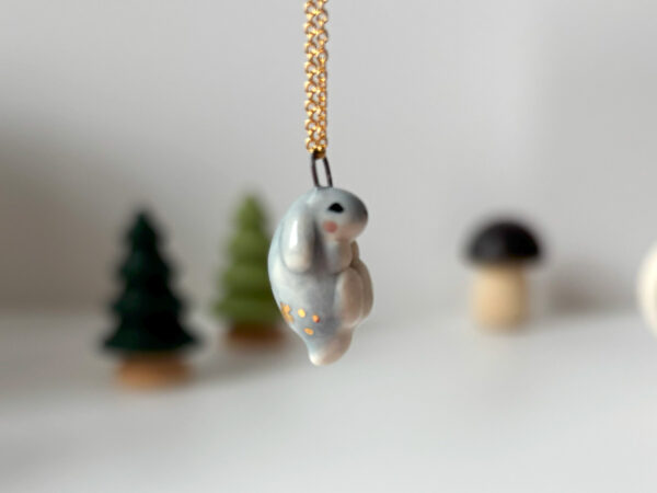 Pendentif Porcelaine - Lapin