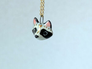 cute raccoon portrait pendant