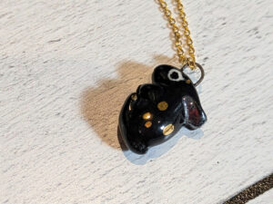 adorable black bunny pendant