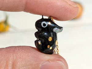 adorable black bunny pendant