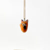 cute red fox porcelain pendant