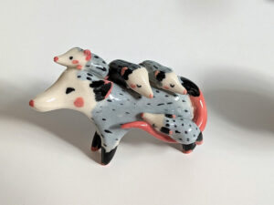 Handmade Ceramic figurine Opossum figurine