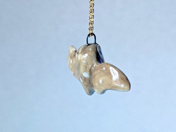 Barn Owl pendant - Ceramics + Gold - Wings - Image 2