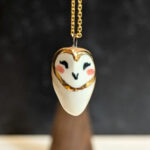 adorable barn owl pendant