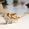 stegosaurus pendant cute porcelain jewelry by kness