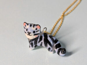 porcelain pendant cute blue tiger