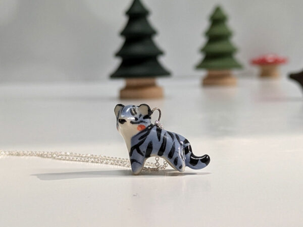 porcelain pendant cute blue tiger