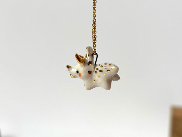 Ceramics & Gold Triceratops Pendant - Image 8