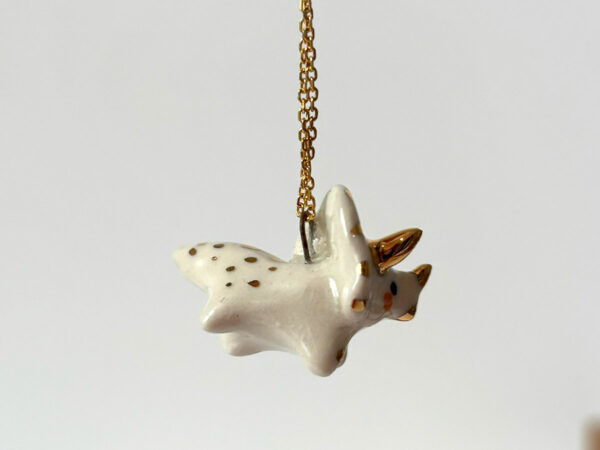 Ceramics & Gold Triceratops Pendant - Image 5