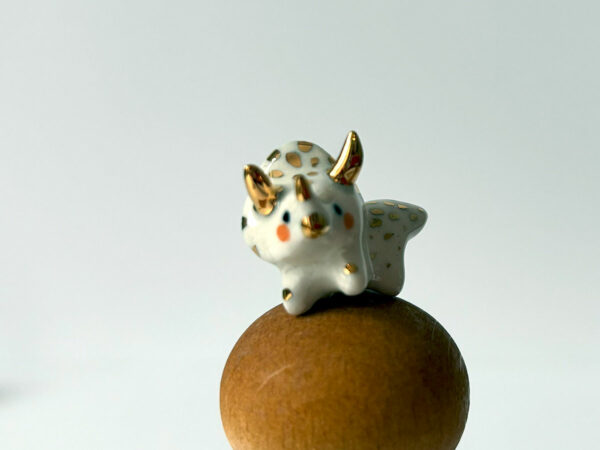 Ceramics & Gold Triceratops Pendant - Image 3