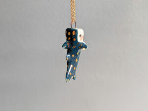 whale shark pendant porcelain gold kness