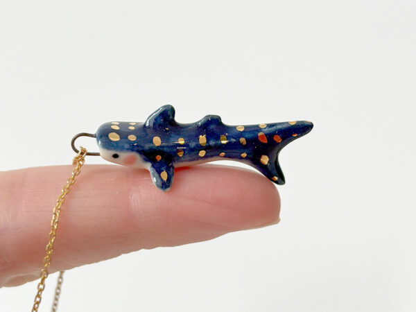 whale shark pendant porcelain gold kness