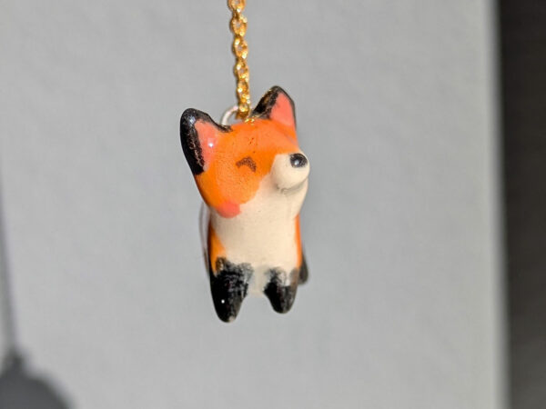 ceramic jewelry red fox pendant