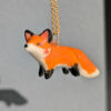 ceramic jewelry red fox pendant