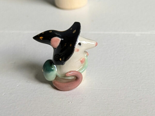 porcelain witch mouse figurine