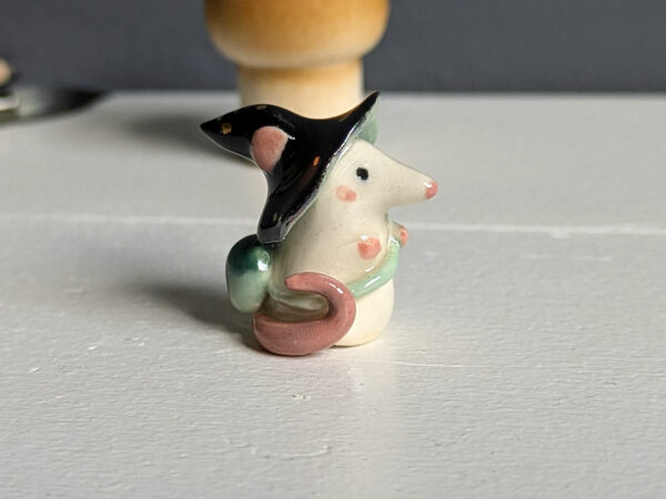 porcelain witch mouse figurine