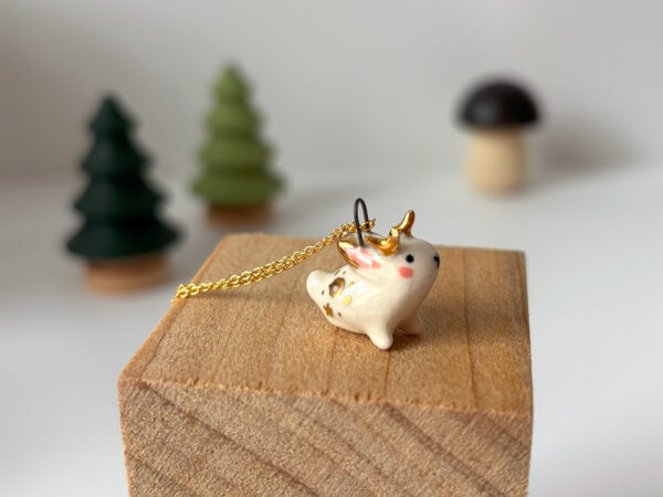 Porcelain Pendant - Jackalope Bunny - Image 5