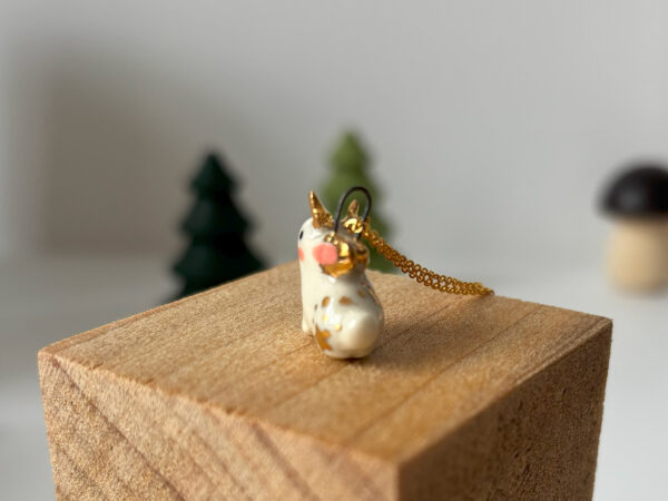 Porcelain Pendant - Jackalope Bunny - Image 3