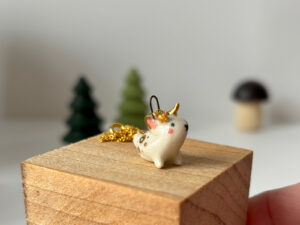 tiny jackalope pendant