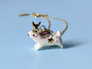 tiny jackalope pendant