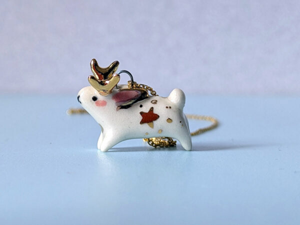 tiny jackalope pendant