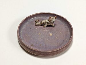 snow leopard jewelry dish