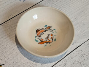 handmade ceramic koi cup flat