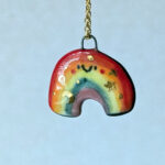 adorable rainbow porcelain pendant by kness