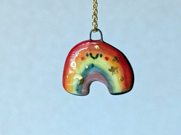 adorable rainbow porcelain pendant by kness