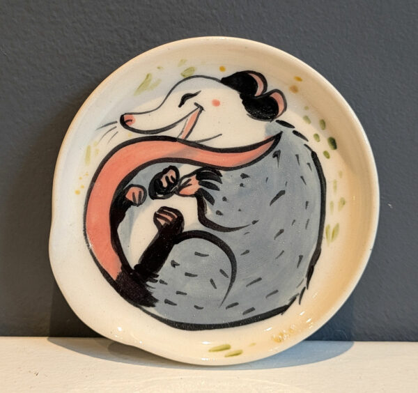 opossum spoon rest ceramic handmade