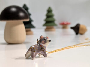 adorable porcelain bear pendant handmade jewelry