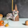 ceramics purple bear pendant