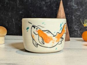 tumbler porcelain handmade koi carp