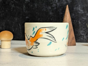 tumbler porcelain handmade koi carp