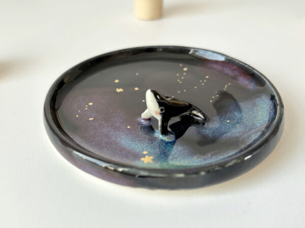 adorable porcelain whale jewelry dish