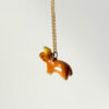 handmade porcelain pendant capybara orange