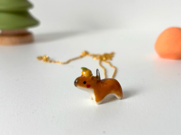 Pendentif Céramique : Capybara + Orange – Image 5