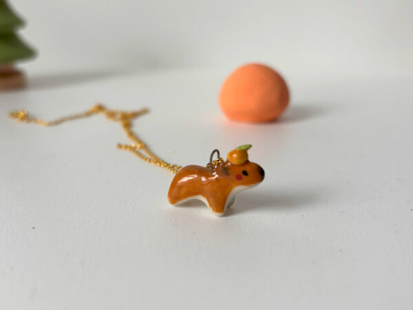 Pendentif Céramique : Capybara + Orange – Image 4